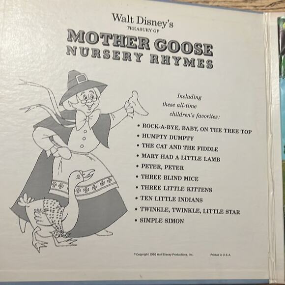 WALT DISNEY’ S TREASURY OF MOTHER GOOSE‎ NURSERY RHYMES. RECORD - Picture 4 of 8
